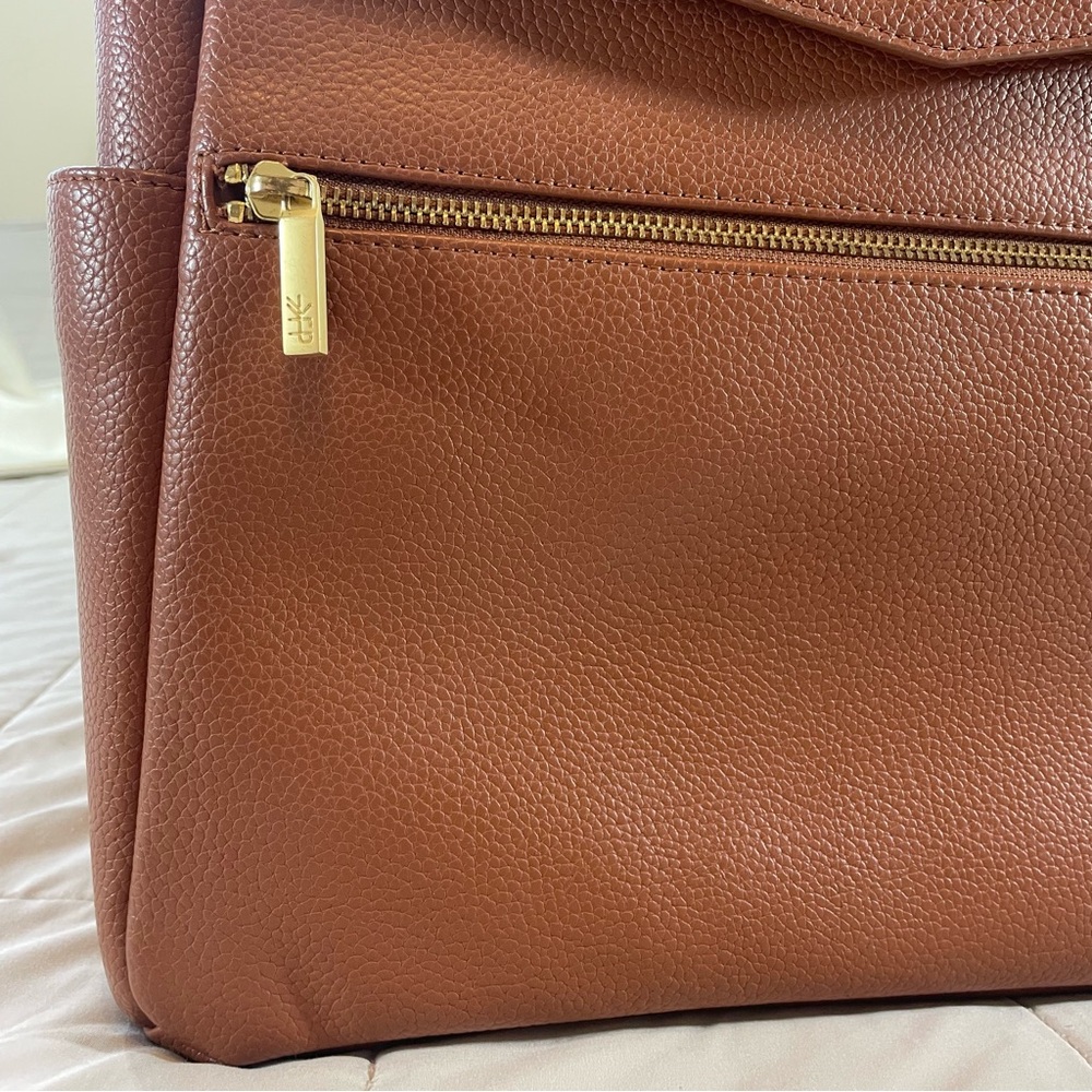Freshly Picked Classic Diaper Bag II Cognac Vegan Leather 13x15in - Picture 4 of 11